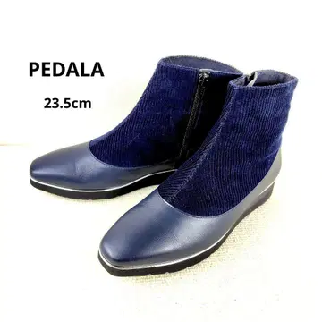 [ 미사용급 ] PEDALA 숏부츠 사이드 지퍼 네이비 23.5cm