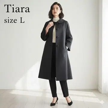 고품질 티아라 Tiara 롱 코트 블랙 퀼팅 라이너 포함 3