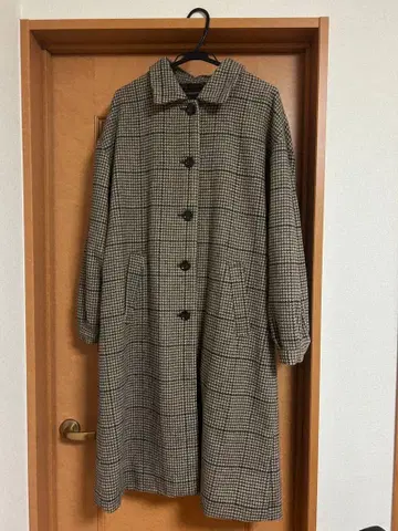 Ladie's 체크 무늬 롱 코트