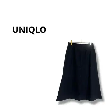 [유니클로] 브러쉬드 저지 플레어 스커트 A 라인 실루엣 네이비 M