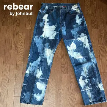 rebear by Johnbull 패치워크 블리치 데님 청바지