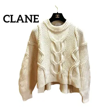 새상품급 CLANE 케이블 니트 베이지 1 입체편직 스웨터 가을/겨울