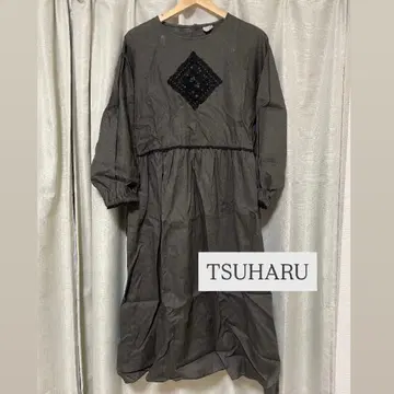 SM2 요코하마 포르타점 한정판 원피스 린넨 모티브 레이스 원피스 차콜