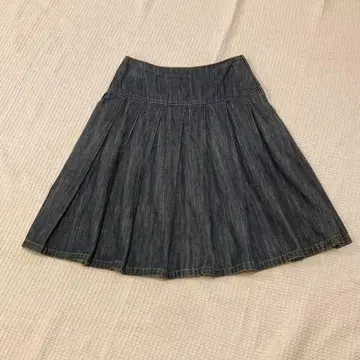 레킵 요시에 이나바 데님 플레어 스커트 38 일본제 면 100%