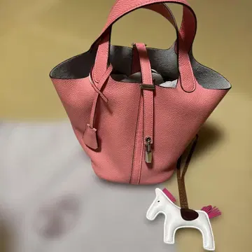 피코탄! 가죽 핸드백! 핑크! PM!