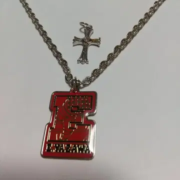 야자와 에이요시 E.YAZAWA E자형 펜던트 목걸이 크로스 참 포함