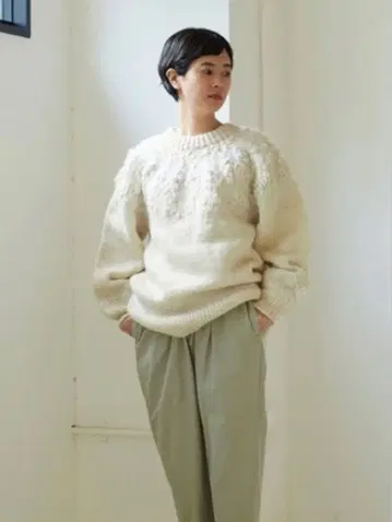 yuni 네팔 핸드 니트 구심 풀오버