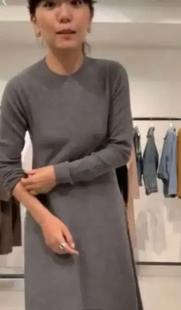 론 헤르만 복각 니트 원피스 XS 블랙 블랙 네기시 씨 소개 플레어