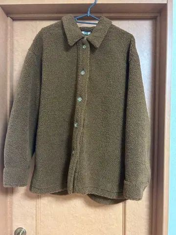 브라운 플리스 셔츠 자켓