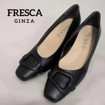 [ 미사용 ] FRESCA GINZA 블랙 스퀘어토 펌프스 24cm