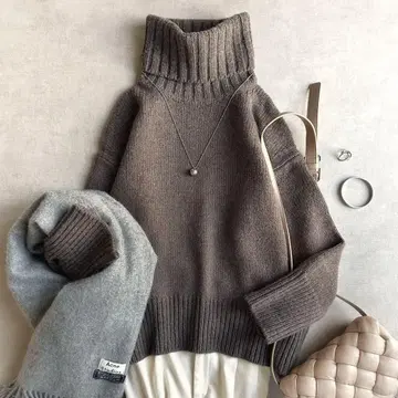 새상품급 GALERIE VIE//파인 울 터틀넥 풀오버 니트