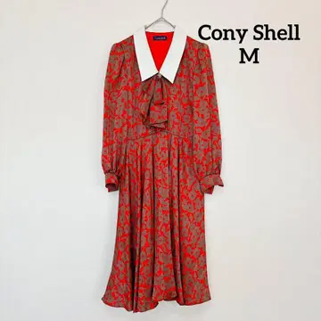 Cony Shell 배색 옷깃 올 패턴 긴팔 원피스 9