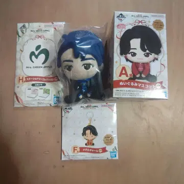 Mrs. GREEN APPLE 봉제 인형 메달 참 입체 메모 세트