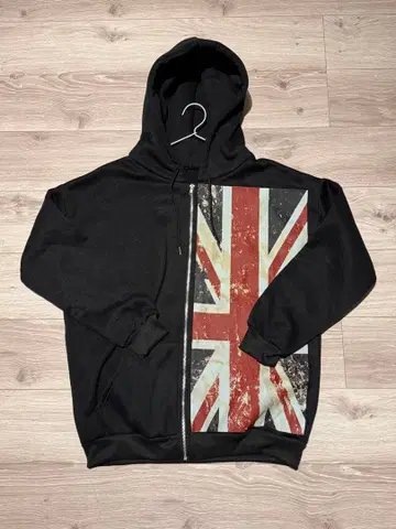[ 미사용 새상품 ] Y2K풍 유니언 잭 풀 집업 후드티 S