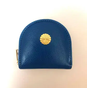 황궁 코인 케이스 동전 지갑 블루 파랑 국화 문양 말발굽형