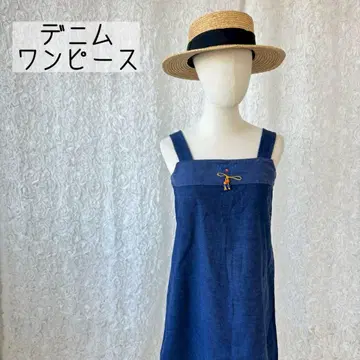 70s 빈티지 데님 오버롤 스커트 USA 구제 의류