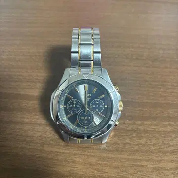 SEIKO 크로노그래프 손목시계 실버/골드