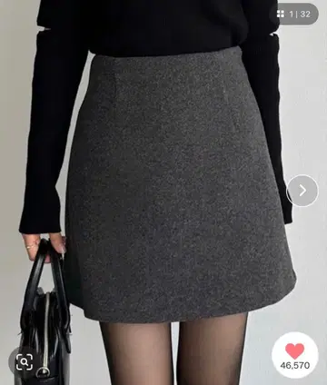 callautia 울 라이크 기모 미니 스커트 (이너 팬츠 포함)