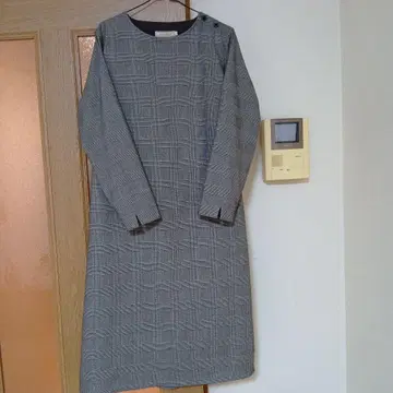 CROCODILE 체크 무늬 긴팔 원피스 L 사이즈