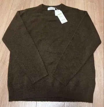 새상품 글로벌 워크 ITALY YARN 브라운 크루넥 스웨터 L