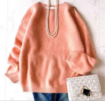 새상품급 스픽앤스팬 복슬복슬 퍼 니트 풀오버 부드러운 핑크