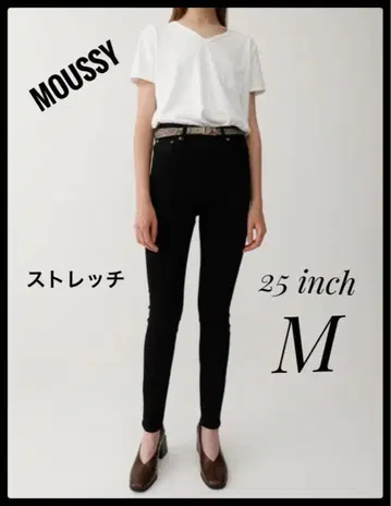 MOUSSY 마우지 블랙 스키니 스트레치 데님 청바지 M