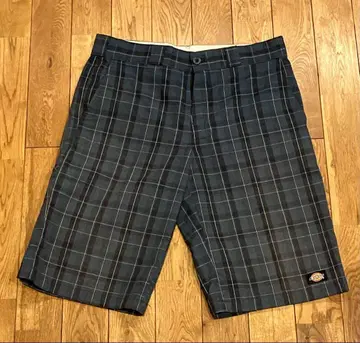 Dickies 그린 체크 무늬 숏팬츠