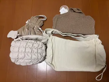 여성용 백 핸드백 숄더백 묶음 판매 세트 미색 계열