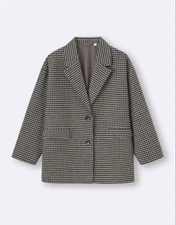 체크 무늬 하프 코트