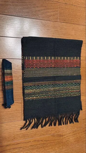 유카라오리 직물 공예관 홋카이도 수직 츠무기 머플러 펜 케이스