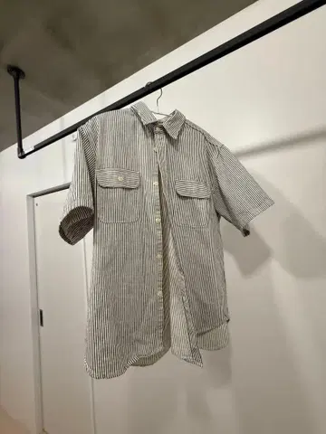 SUGAR CANE 스트라이프 반팔 셔츠 L 사이즈