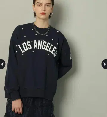 CADUNE 펄 맨투맨 네이비