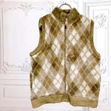 보아 베스트 [ M ] 브라운 체크 집업 룸웨어 방한 홈웨어