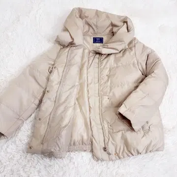 베이지 후드 부착 다운 자켓 MARBLE WALTZ 사이즈 M