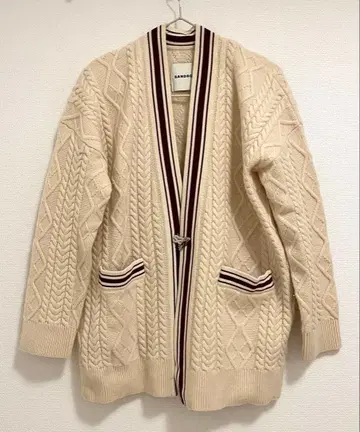 산드로 sandro 아이보리 케이블 니트 가디건