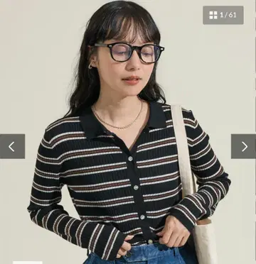 FREAK'S STORE 미사용 새상품 워셔블 멀티 보더 폴로 니트