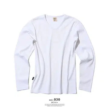 화이트 V넥 긴팔 티셔츠 AVIREX