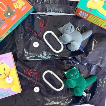 [ 익명 배송 ] gyunyuya cat 피규어 마스코트 그린 그레이