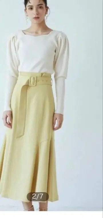 LAGUNAMOON 아이보리 리브 니트 긴팔 라구나문