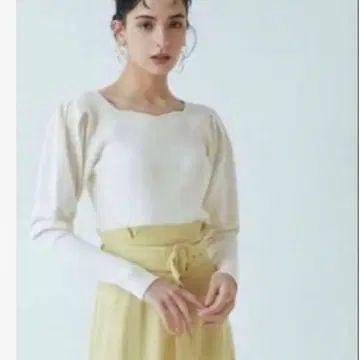 LAGUNAMOON 아이보리 리브 니트 긴팔 라구나문