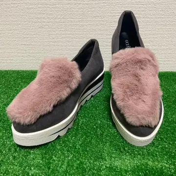 새상품급 OCEANICA 퍼 스웨이드 가죽 로퍼 일본제