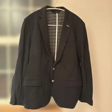 블랙 스트라이프 안감 캐주얼 자켓