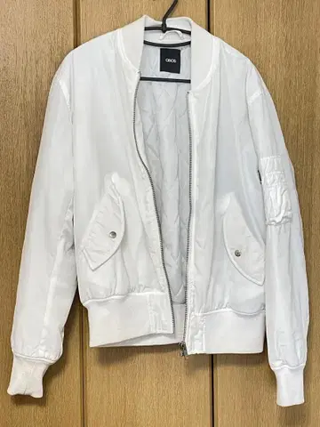 ASOS 화이트 MA-1 플라이트 자켓