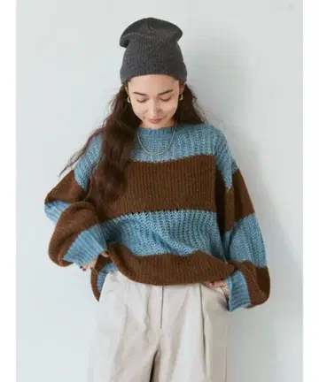 ungrid 와이드 보더 니트