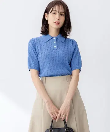 쿠미쿄쿠 폴로 칼라 니트 풀오버 사이즈 2