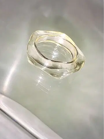 투명 아크릴 육각형 반지