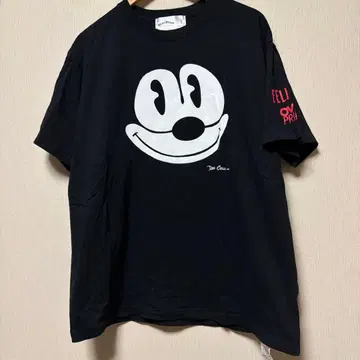 오버프린트 그래픽 티셔츠 L 사이즈 블랙