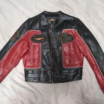 할리데이비슨 가죽 자켓 블랙 x 빨간색