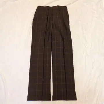 남성용 체크 무늬 슬랙스 브라운 스트레이트 구제 의류 트레디셔널 클래식