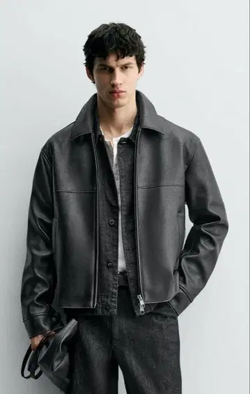 ZARA 페이크 레더 자켓